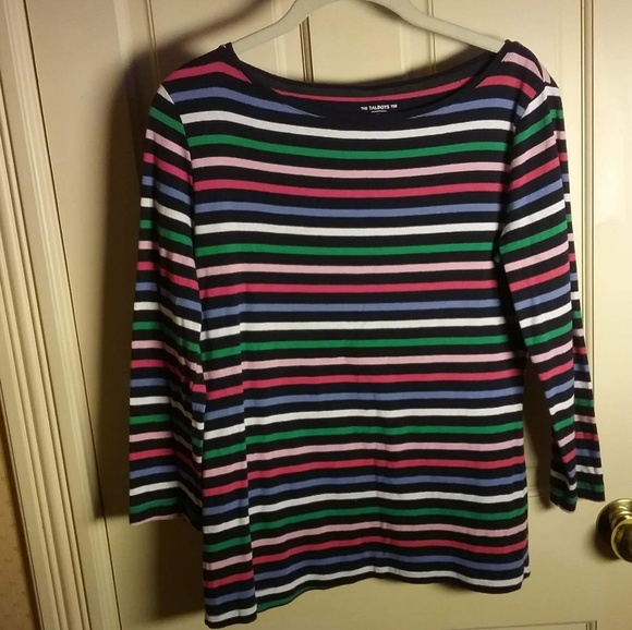 Talbots Black and Rainbow Long Sleeve - Picture 1 of 2